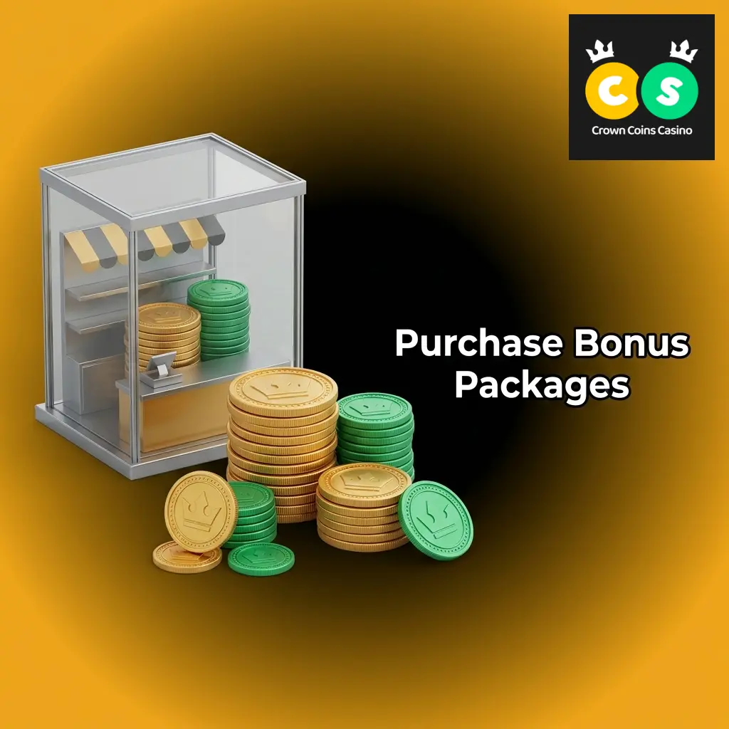 Crown Coins Casino purchasable coin packages with bonus Sweeps Coins