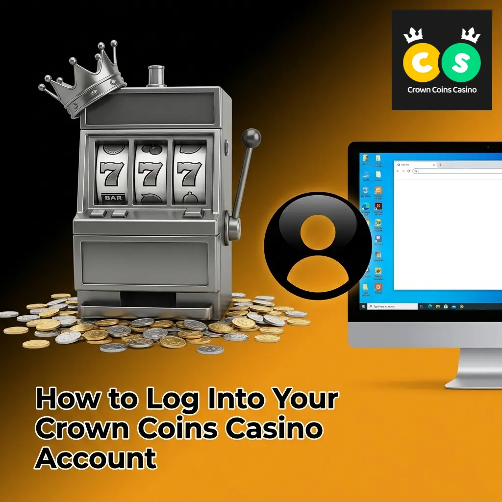 Player logging into Crown Coins Casino account on a device
