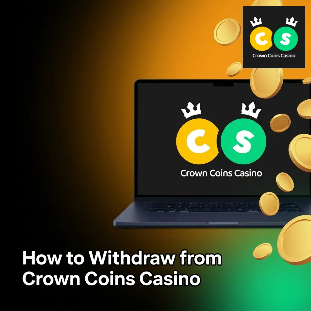 Crown Coins Casino withdrawal guide showing Redeem section with Skrill and check options for cashing out Sweeps Coins winnings