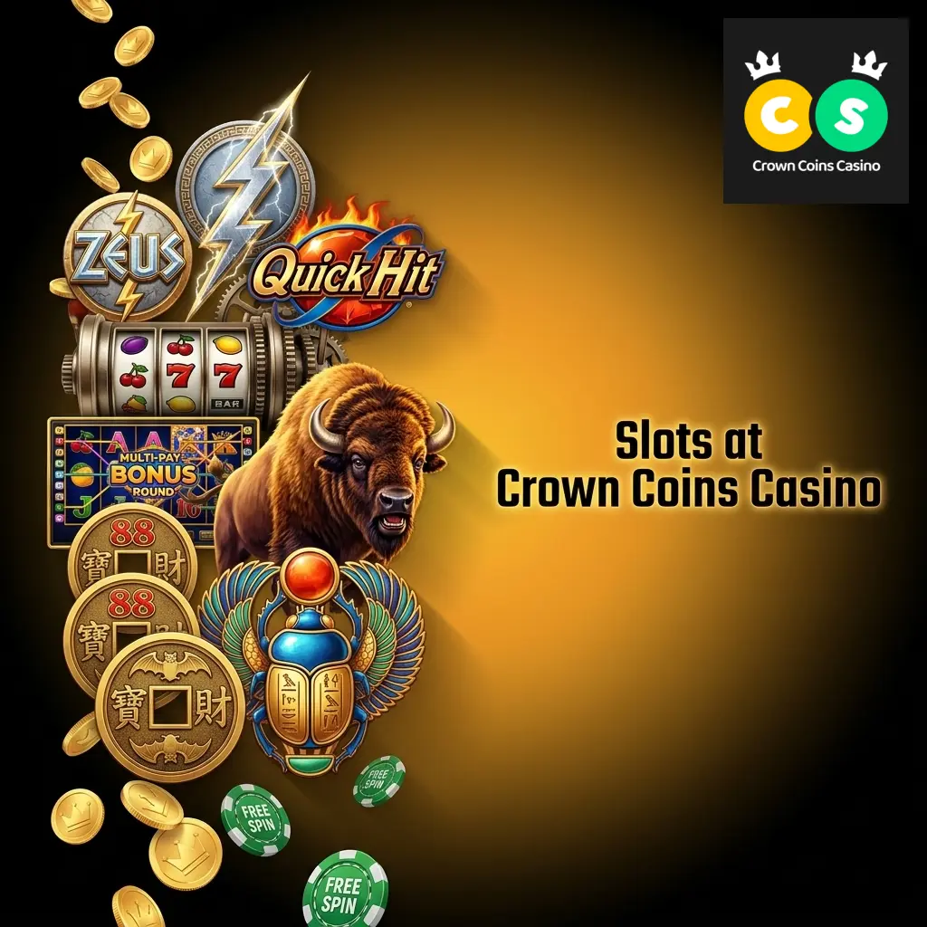 Slot games selection at Crown Coins Casino